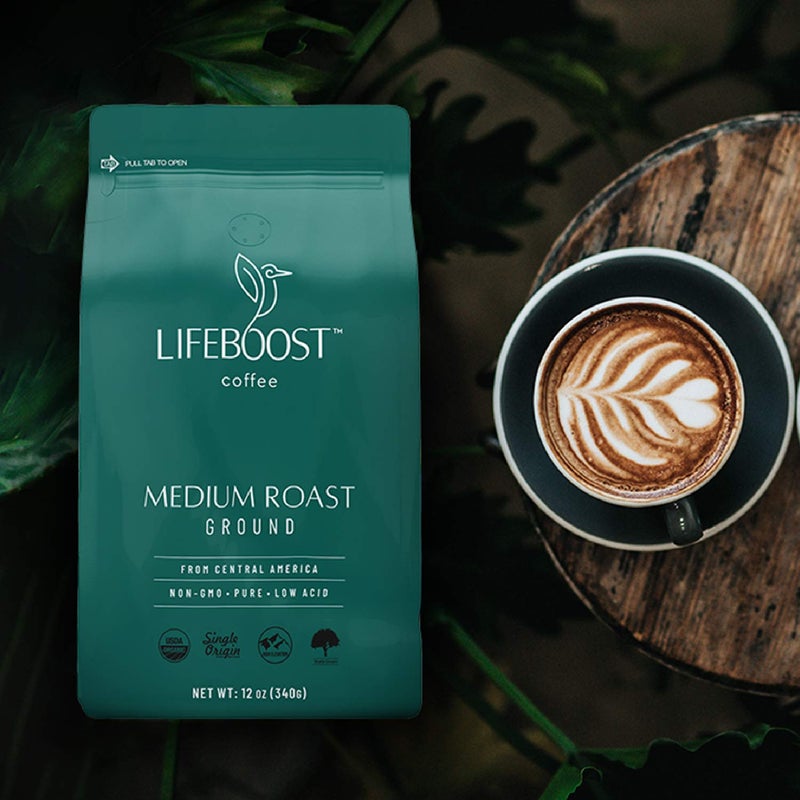 Lifeboost Coffee Ground Medium Roast Coffee - Low Acid Single Origin USDA Organic Coffee - Non-GMO Ground Coffee Third Party Tested For Mycotoxins & Pesticides - 12 Ounces - Image 2